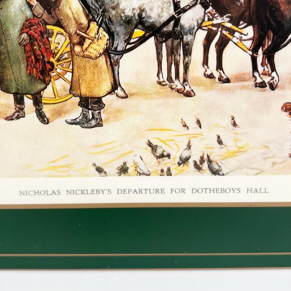 Vintage Cork Back Placemat Scene from Charles Dickens' Nicholas Nickleby - Picture 3 of 3